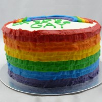Rainbow Ruffle Cake